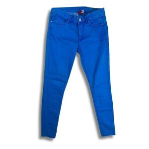 Bright Blue Mid Rise Skinny Jeans Women Red Concept Divided H&M Size 10